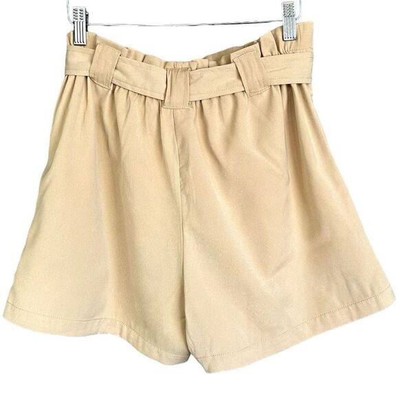 NWT Max Studio High Waist Paperbag Shorts Sand - Picture 5 of 7